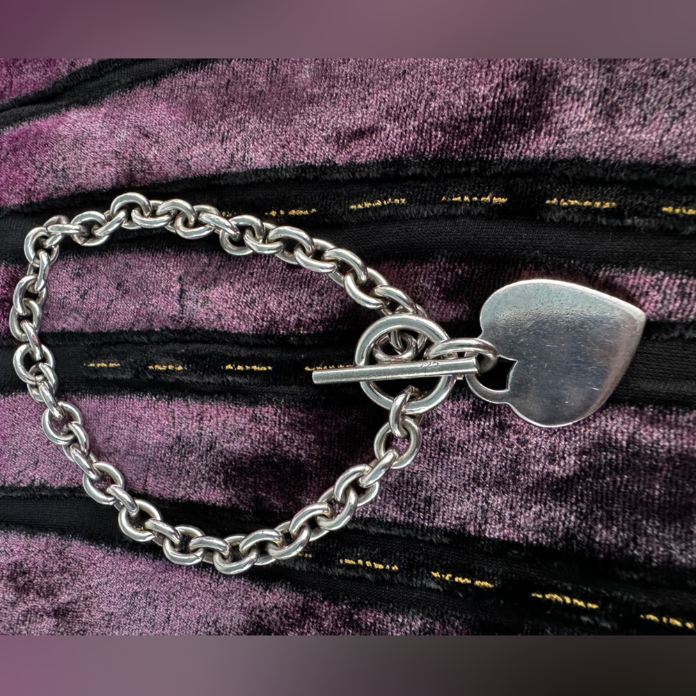 995 sterling silver heart bracelet